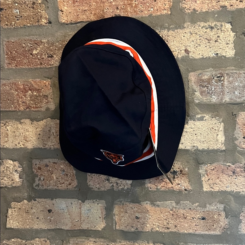 Chicago Bears Navy Blue Bucket Hat with Orange and White Stripes